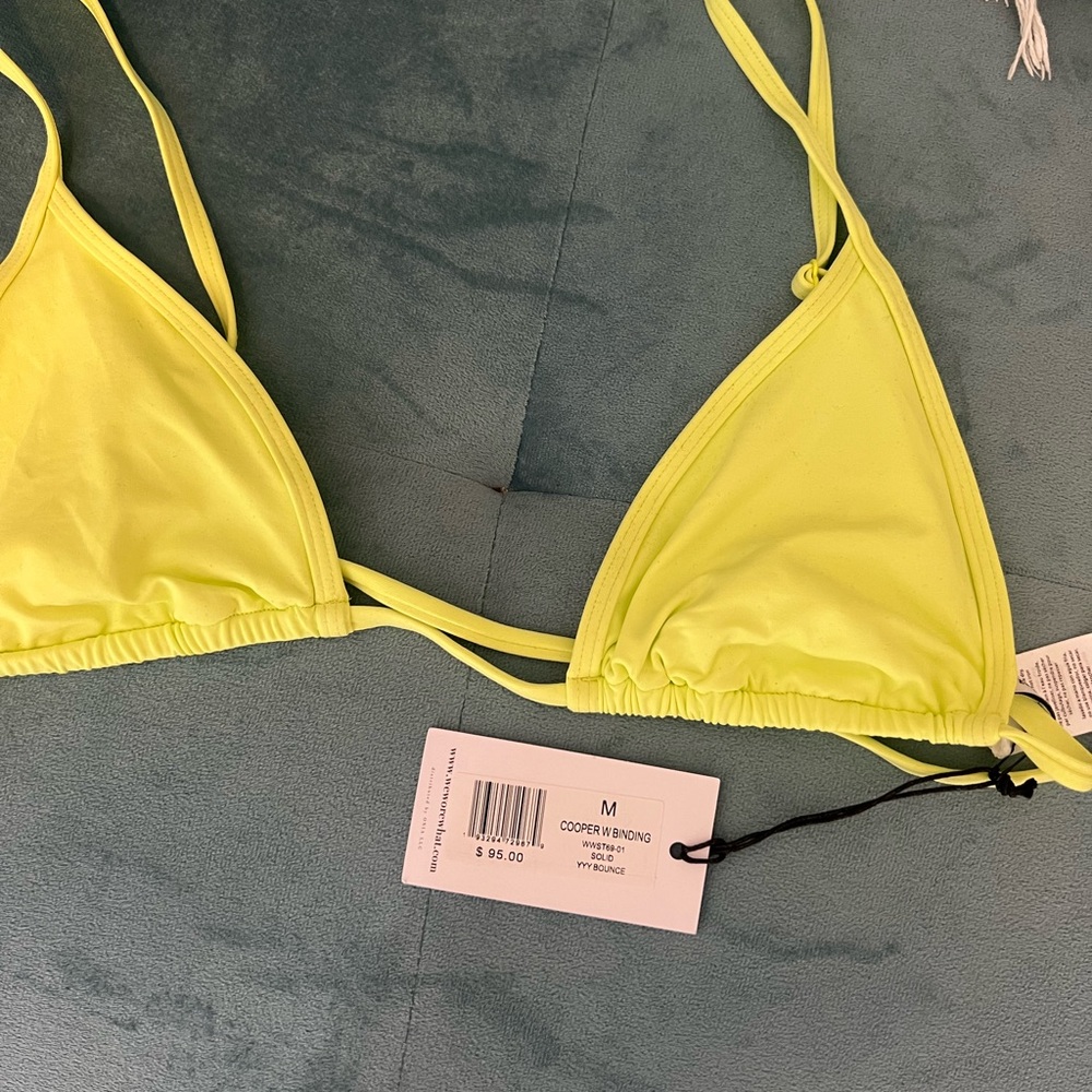 WeWoreWhat Yellow/Green Bikini Top